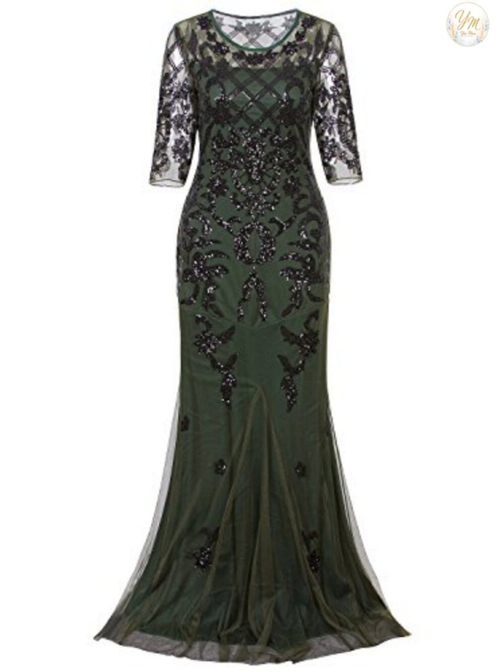 Vijiv 1920s Long Prom Wedding Evening Gown Sequin Mermaid